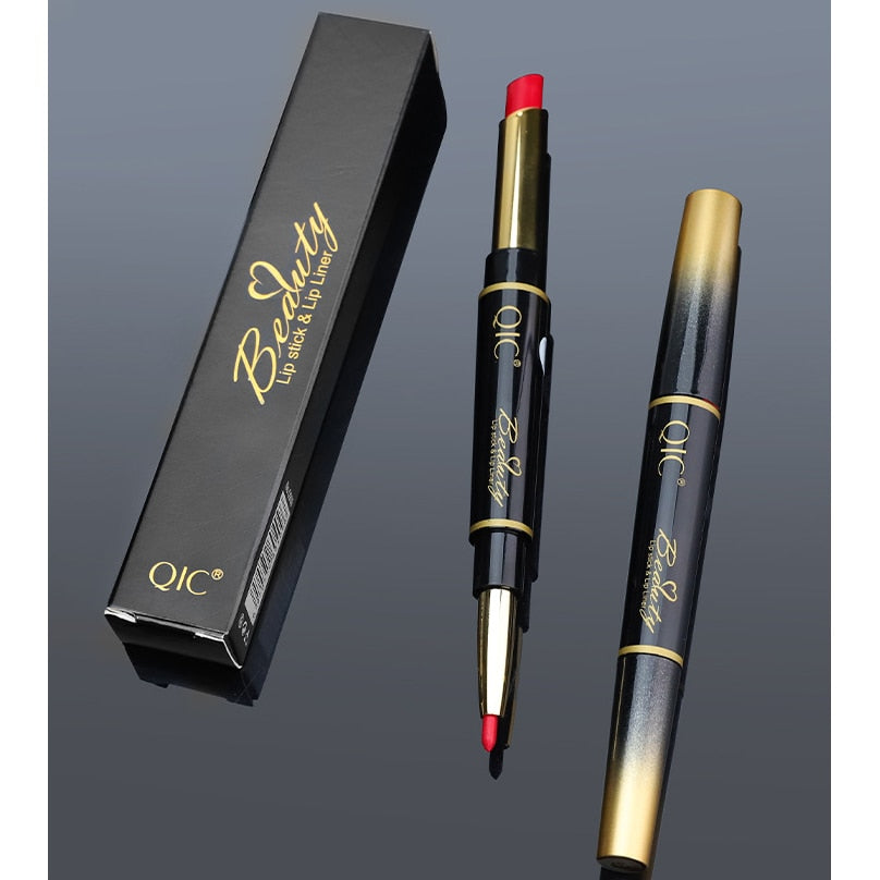 2 IN 1 Lip Liner Waterproof Matte Lipstick Pencil Sexy Red Long Lasting Lipliner Makeup Cosmetics