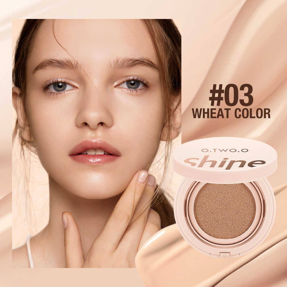O.TWO.O CC Cream Air Cushion Compact High Coverage Makeup Base Lightweight Moisturizing Foundation BB Cream Face Concealer