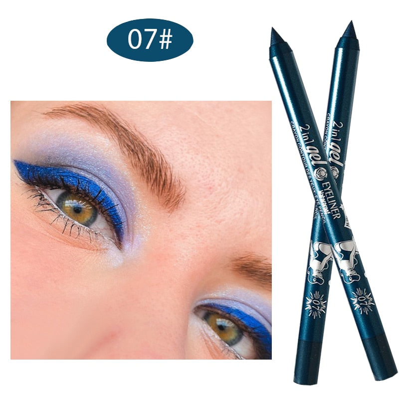 Long Lasting Eyeliner Pencil Colourful Pigment Waterproof Blue Black White Color Gel Eye Liner Pen Makeup Eye Beauty Cosmetics